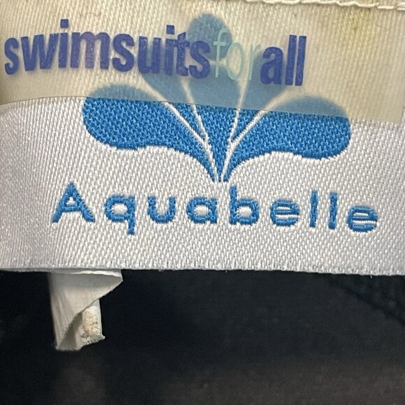 Aquabelle Black Built In Padded Bra One Piece Full Coverage Swimsuit Size 22W - Picture 3 of 7